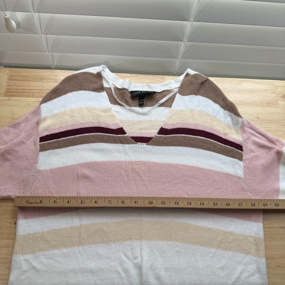 Lane Bryant Tunic Sweater Women's Multi Striped Knit Long Sleeve Winter - 14/16 - Picture 9 of 11